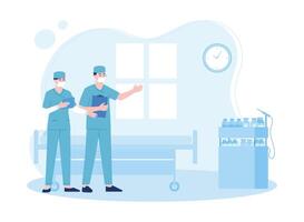 hospital habitación concepto plano ilustración vector