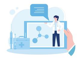 online treatment consultation concept flat illustration vector