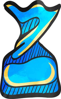 Twist candy icon in color drawing. Food snack sweet sugar junk twisted wrapping