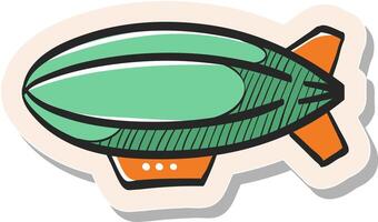 Hand drawn Airship icon in sticker style vector illustration