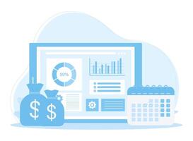 accounting or finance concept business plan and budget analyst accountant economic concept flat illustration vector