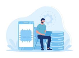 data engineer concept flat illustration vector