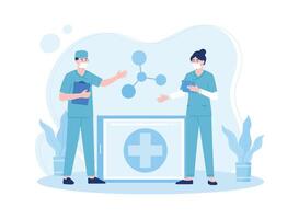 online consultation with a doctor concept flat illustration vector