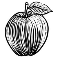 manzana icono en bosquejo estilo vector