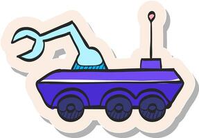 Hand drawn Space rover icon in sticker style vector illustration
