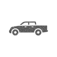 Truck icon in grunge texture vector illustration