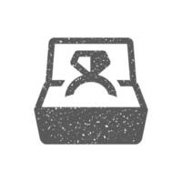 Wedding ring icon in grunge texture vector illustration