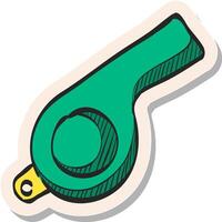 Hand drawn sticker style icon Whistle vector