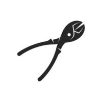 Wire cutter icon in black and white vector