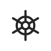 Ship steer wheel icon in thick outline style. Black and white monochrome vector illustration.