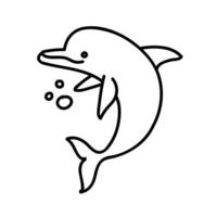 Dolphin icon. Hand drawn vector illustration.