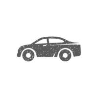 Car icon in grunge texture vector illustration