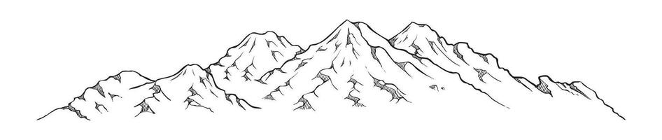 hand drawn doodle sketch mountains vector illustration