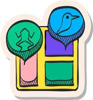 Hand drawn sticker style icon Zoo map vector