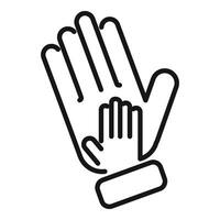 Help hand support icon outline vector. Respect family vector