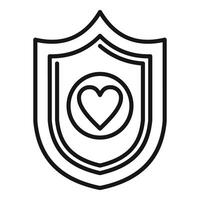 Shield of friendship icon outline vector. Charity care vector