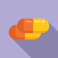 Veterinary clinic capsule icon flat vector. Sick medical vector