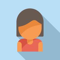 Female strong hair icon flat vector. Face model portrait vector