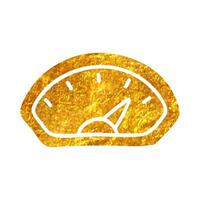 Hand drawn Dashboard icon in gold foil texture vector illustration