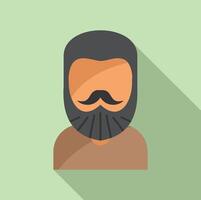 Goatee fashion beard icon flat vector. Hipster portrait vector
