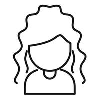 Model person coiffure icon outline vector. Short hairs vector