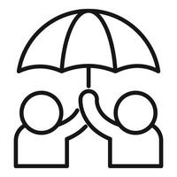 Umbrella friendship icon outline vector. Fun respect vector