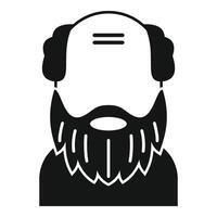 Bald beard man icon simple vector. Funny short vector