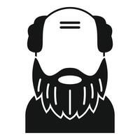 Bald beard man icon simple vector. Funny short vector