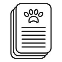 Veterinary document icon outline vector. Medical bundle vector