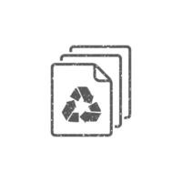 Recycle symbol icon in grunge texture vector illustration