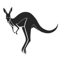 Hand drawn icon jumping kangaroo. Vector illustration.