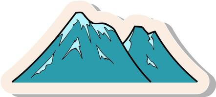 Hand drawn mountains in sticker style vector illustration