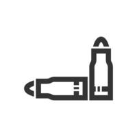 Bullets icon in thick outline style. Black and white monochrome vector illustration.