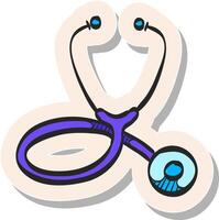 Hand drawn sticker style icon Stethoscope vector