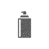 Liquid spray icon in grunge texture vector illustration