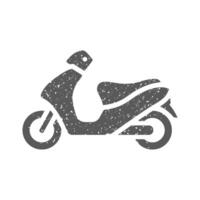 Motorcycle icon in grunge texture vector illustration