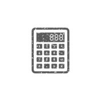 calculadora icono en grunge textura vector ilustración