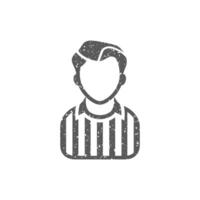Referee avatar icon in grunge texture vector illustration