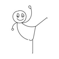 Funny Stick figure hand drawn style for print vector