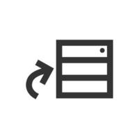 Database icon in thick outline style. Black and white monochrome vector illustration.