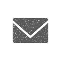 Envelope icon in grunge texture vector illustration