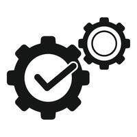 Gear control icon simple vector. Project change vector