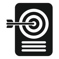 Paper target management icon simple vector. Risk strategy vector