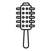 Professional hair brush icon outline vector. Female curly vector