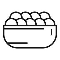 Plate of lentil seed icon outline vector. Grain soup cereal vector