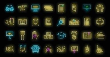 icono de educación inclusiva, estilo de contorno vector