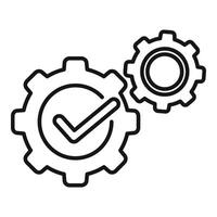 Gear control icon outline vector. Project change vector