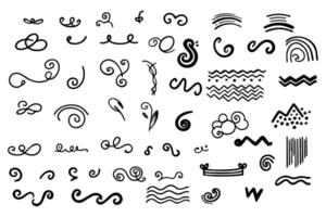 Set of hand drawn scribble doodles decor, frame vector