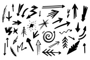 Set of abstract scribble doodles arrows vector