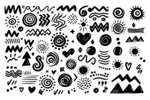 Set of hand drawn scribbles vector